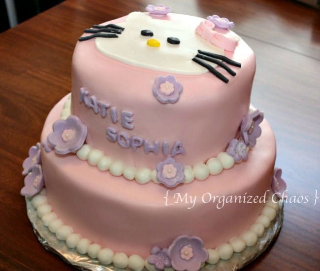 A decorated birthday cake 