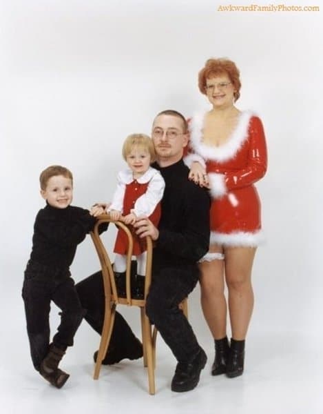 family funny christmas photo