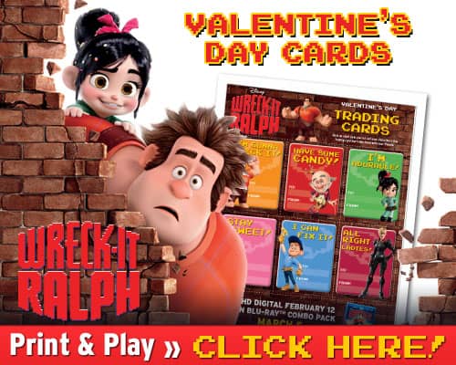 Wreck-It Ralph Printable Valentines Day Cards