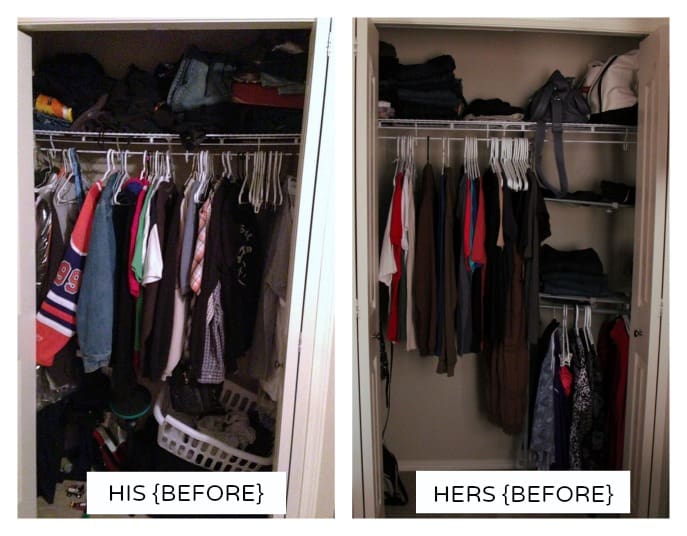 his and her closet organization