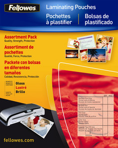 Fellowes 25pk Assorted Laminating Pouches