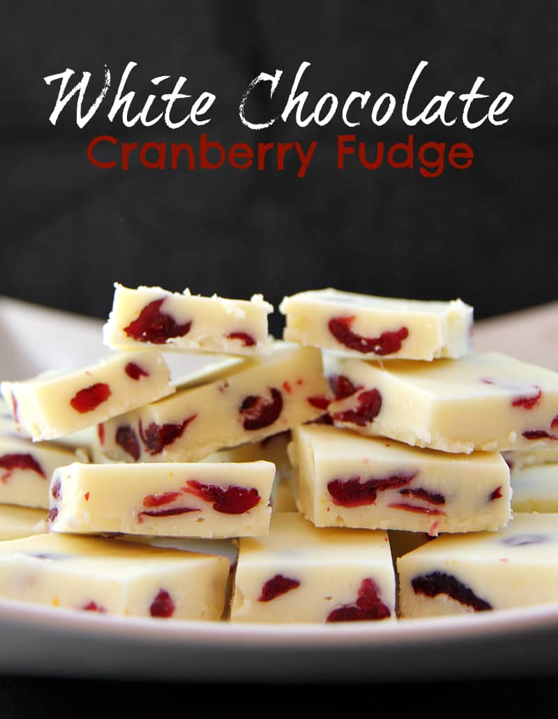 fudge on a plate, with Fudge and Cranberry
