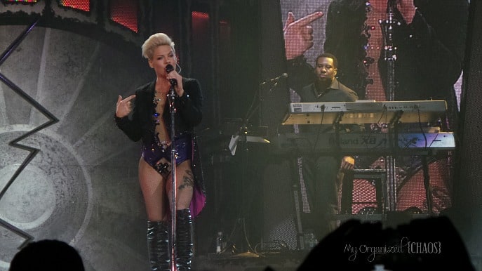 pink on stage, with Truth About Love