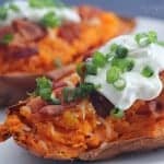 A close up of a plate of food, with Potato skins