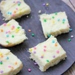 A close up of a desserts on a table