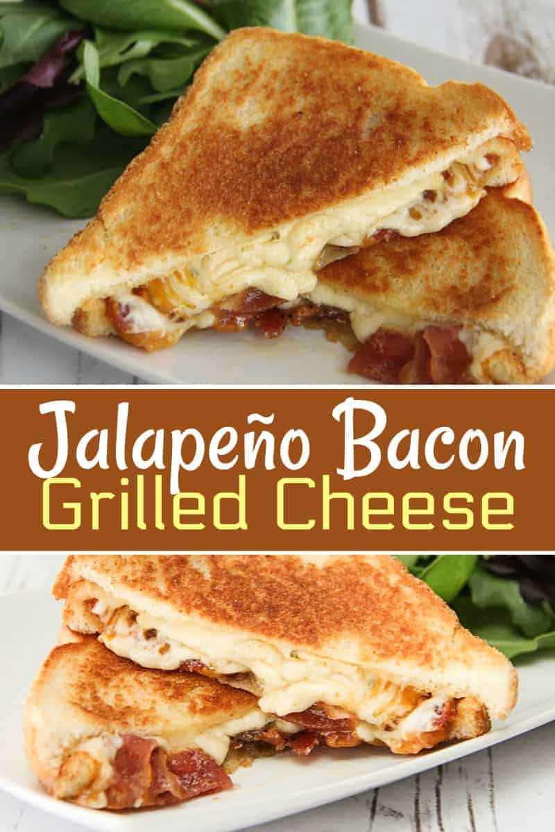 A sandwich on a plate, with Cheese and Bacon
