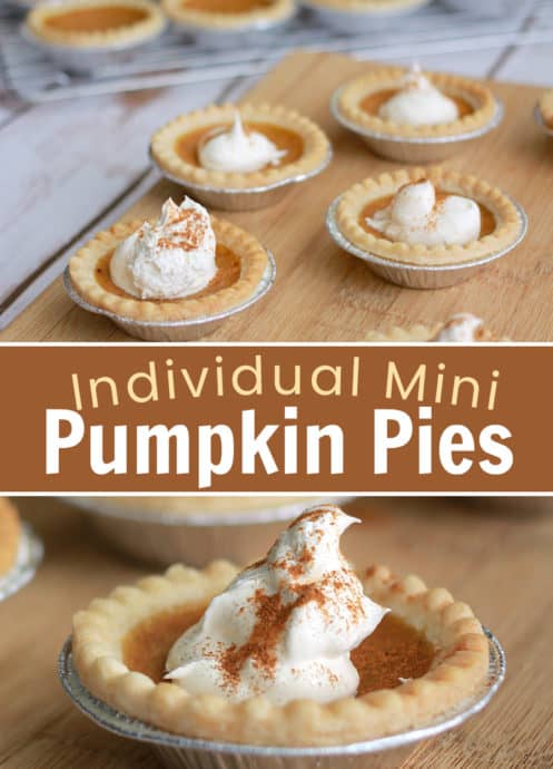 Mini Pumpkin Pies recipe. Individual portions of pumpkin pie that can also be frozen and used at a later time. Traditional and perfect - yet small-sized!