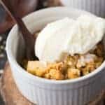 A bowl of food, with Apple and Maple