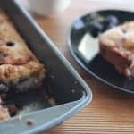A plate of food with a fork, with Blueberry