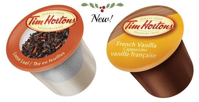 Steeped Tea and French Vanilla Cappuccino single serve tim hortons