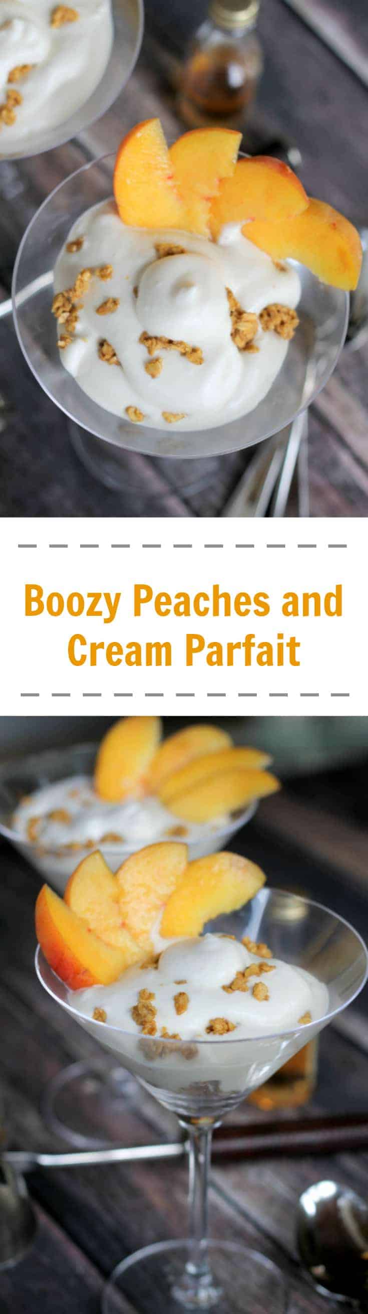 Boozy Peaches and Cream Parfait recipe