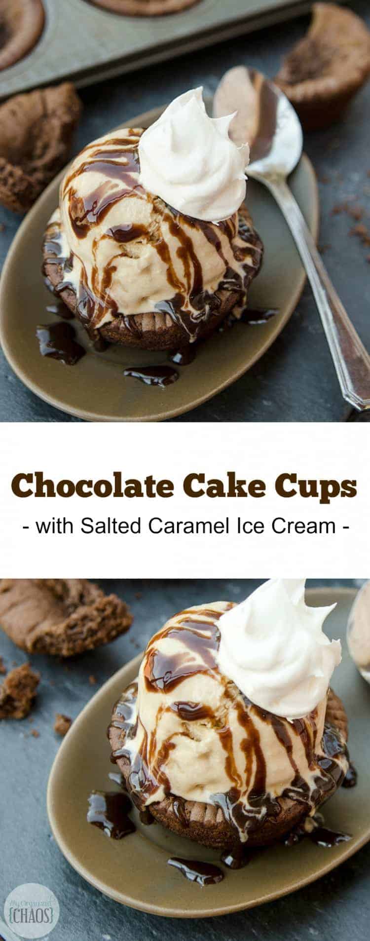 Salted Caramel Chocolate Cake Cups