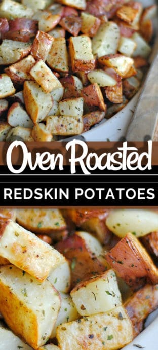 red potatoes with text