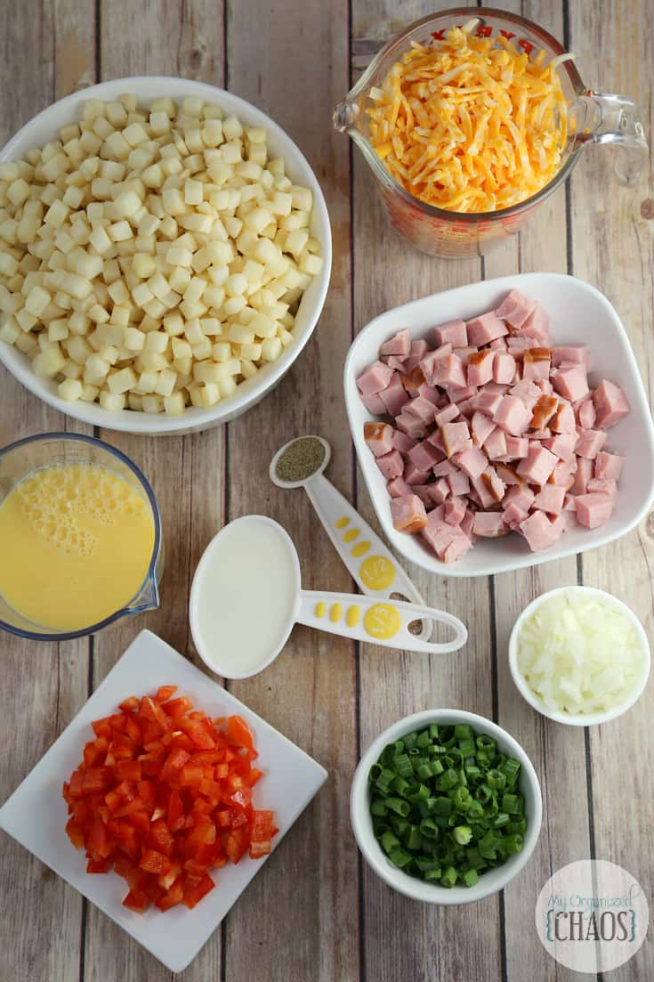 Cheesy Ham Breakfast Casserole Ingredients