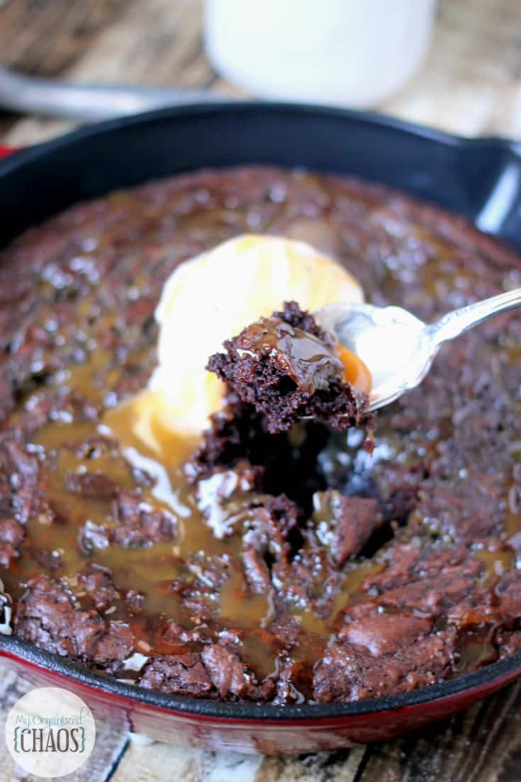 Salted Caramel Skillet Brownies incredible dessert recipe