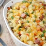 cheesy ham egg casserole breakfast brunch recipe