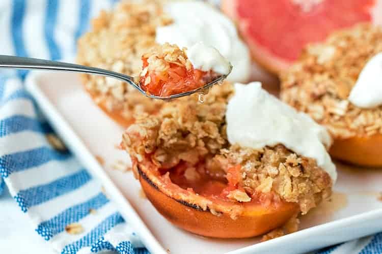 Baked Grapefruit with Oaty Crumble