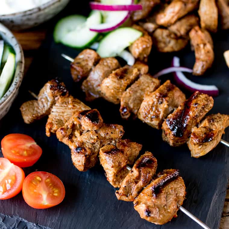 Lamb Skewers with Sour Cream Dip