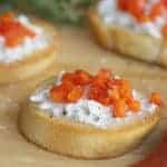 This Crusty Herbed Crostini Appetizer recipe is a crusty baguette, comforting goat cheese & a blend of herbs and red pepper - perfection!