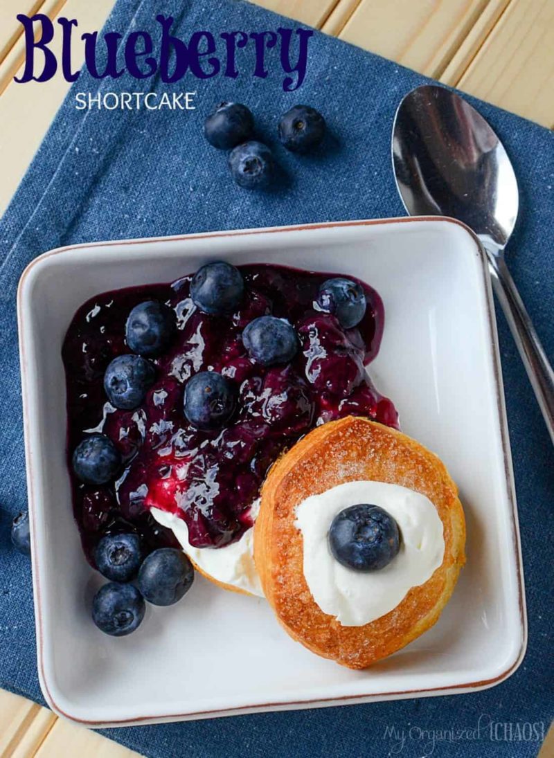 food on a plate, with Blueberry shortcake