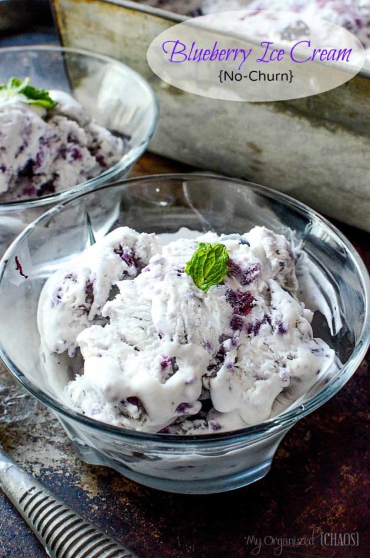 This Blueberry No-Churn Ice Cream is very simple to make, just 5 ingredients! Rich, creamy and the perfect summertime treat! how to make ice cream