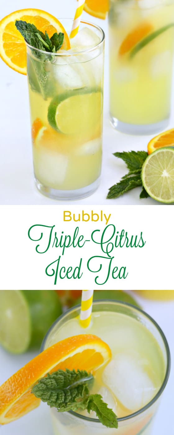 bubbly Triple-Citrus Iced Tea recipe