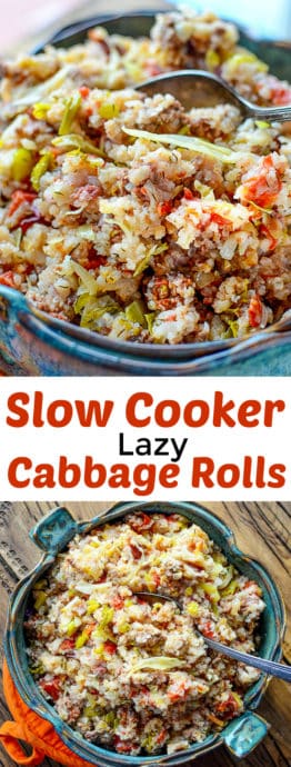 When making Slow Cooker Lazy Cabbage Rolls, you can serve them as a side dish along with some garlic sausage, or eat as it on its own.