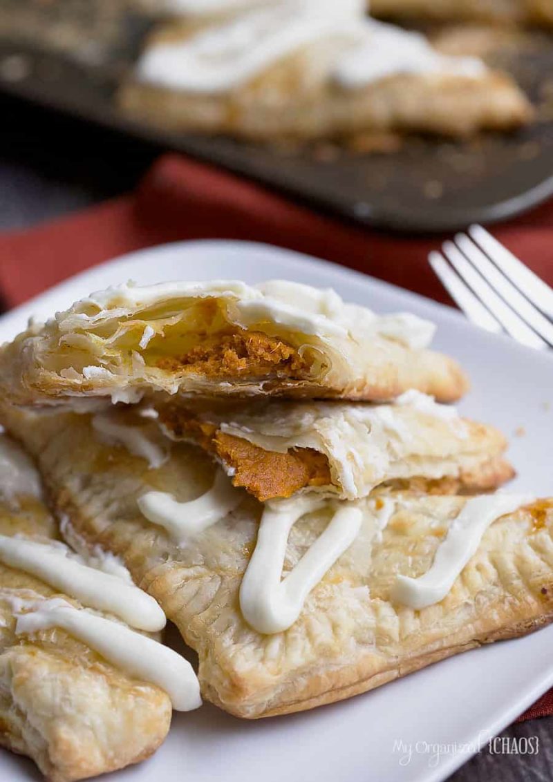 pumpkin pie turnovers easy recipe cream cheese frosting