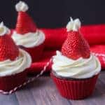 Easy Santa Hat Cupcakes Recipe Using Strawberries