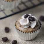 A close up of a cupcake