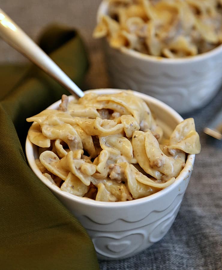 This simple and easy delicious Beef Stroganoff recipe is one of our family favourite ground beef recipe, and is a great under 30 minute meal.