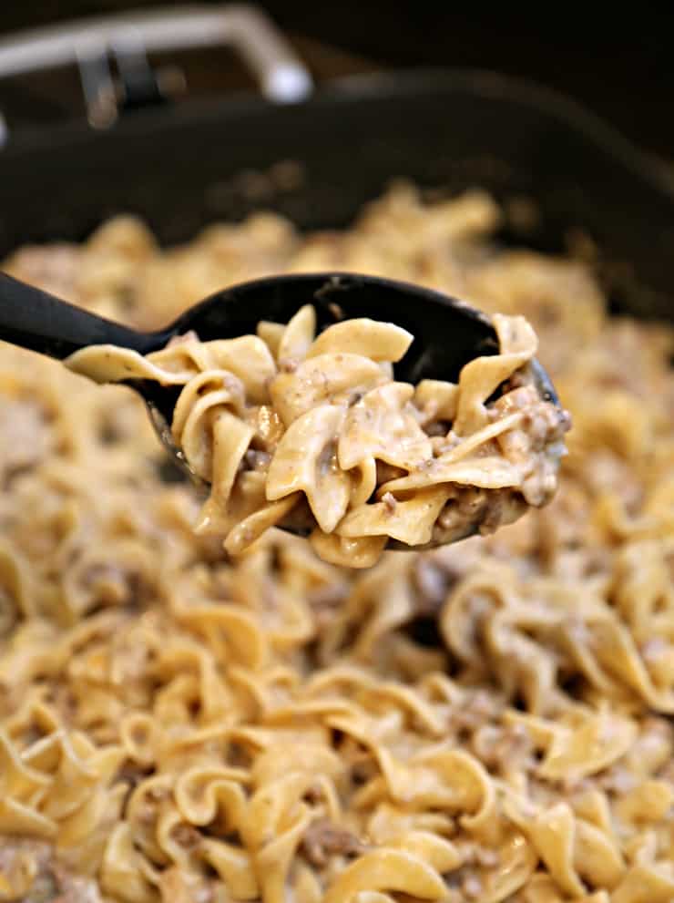 This simple and easy delicious Beef Stroganoff recipe is one of our family favourite ground beef recipe, and is a great under 30 minute meal.