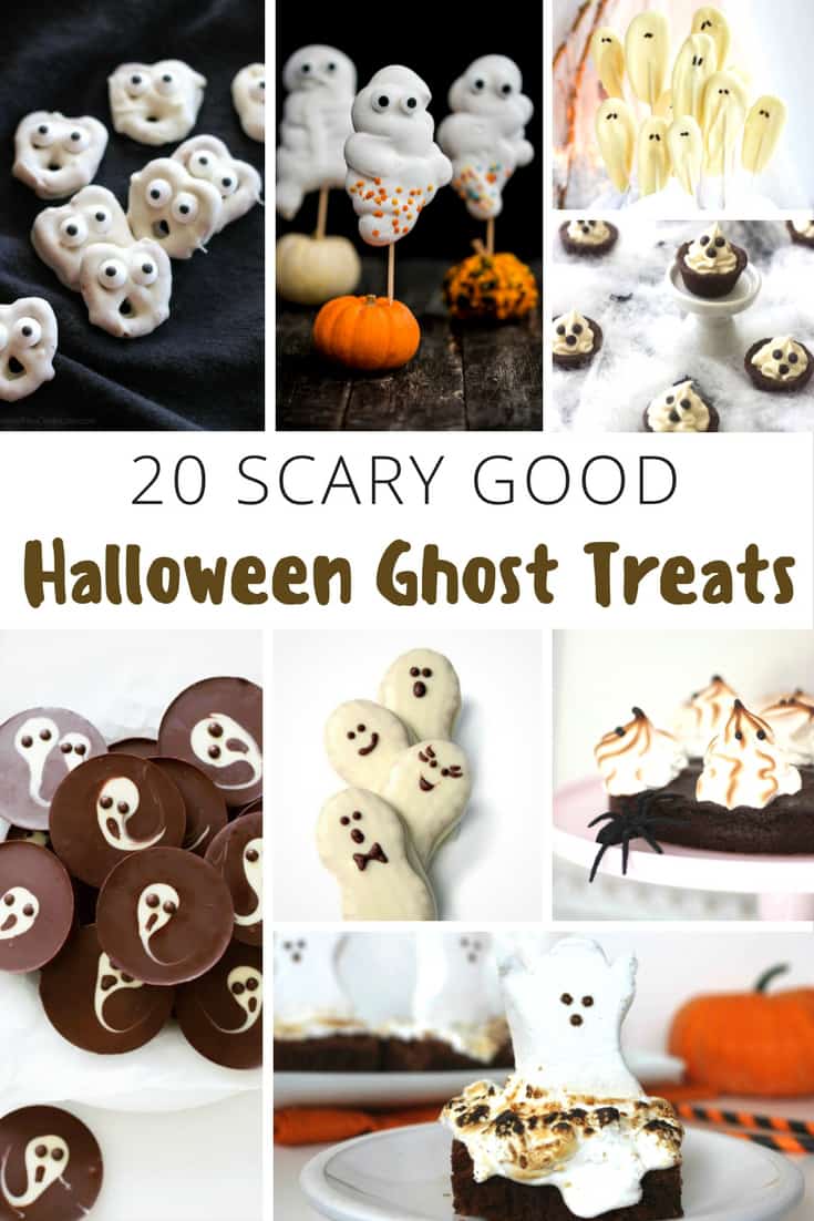 A bunch of different types of food, with Ghost and Chocolate