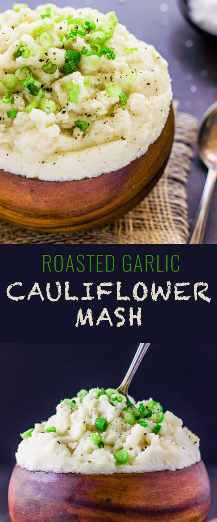 This Roasted Garlic Cauliflower Mash is a healthier, yet very tasty alternative to traditional mashed potatoes. A delicious low-carb side-dish ready in under 20 minutes
