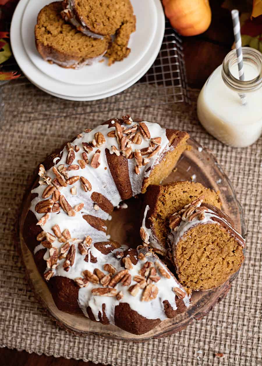 Each bite of this Pumpkin Bundt Cake will remind you of your favourite seasonal drink. Yet instead, you'll be comfy at home, having a slice of this dessert.  
