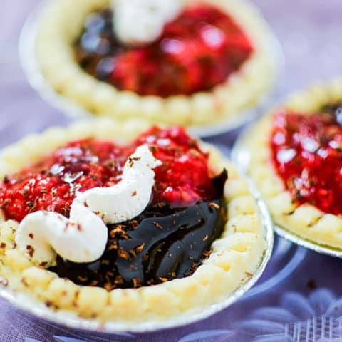 food on a plate, with Tart and Raspberry