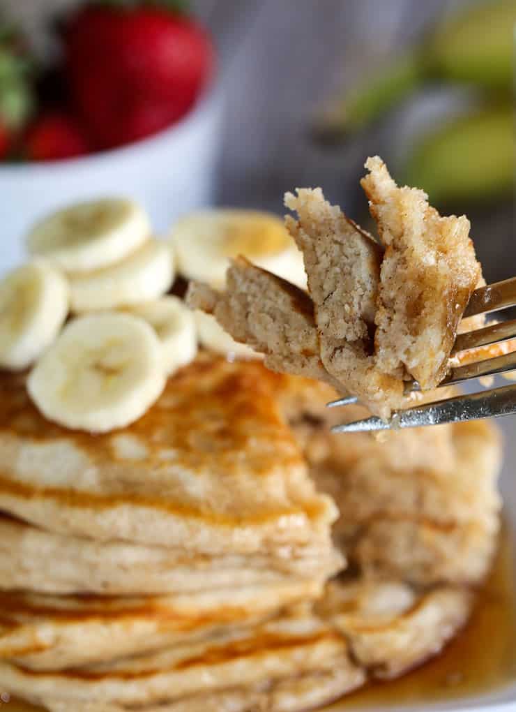 A close up of food on a plate, with Pancake and Wheat Flour