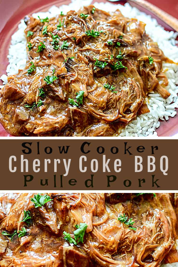  Slow Cooker Cherry Coke BBQ Pulled Pork on a plate
