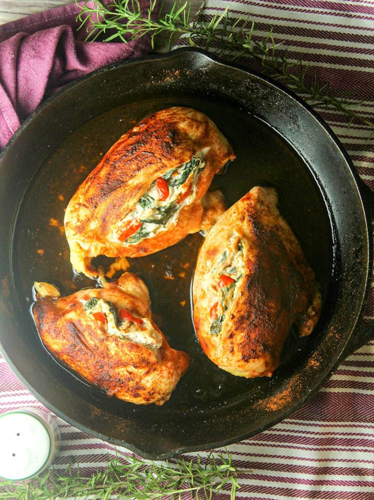 A pan of food, with Tuscan Chicken