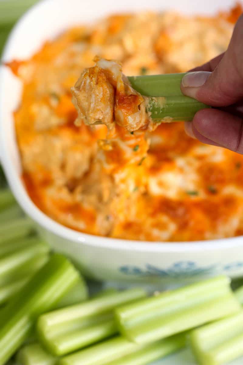 A close up of food, with Buffalo chicken dip