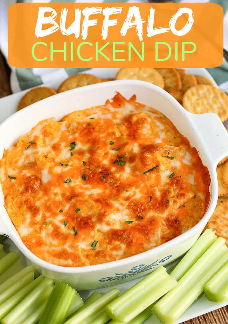 A close up of a plate of food, with Buffalo chicken dip