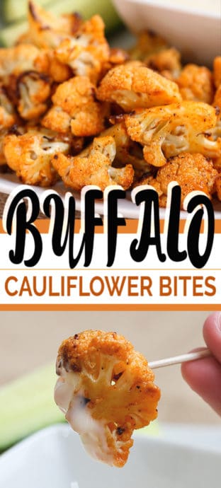 A plate of food, with Buffalo cauliflower