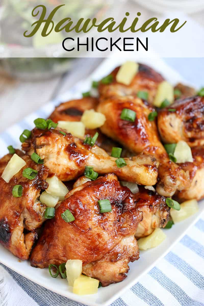 A close up of a plate of food, with Chicken and Pineapple