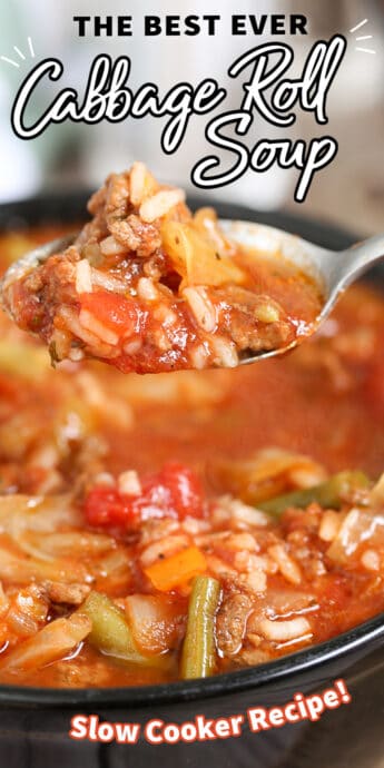 CABBAGE ROLL SOUP with text
