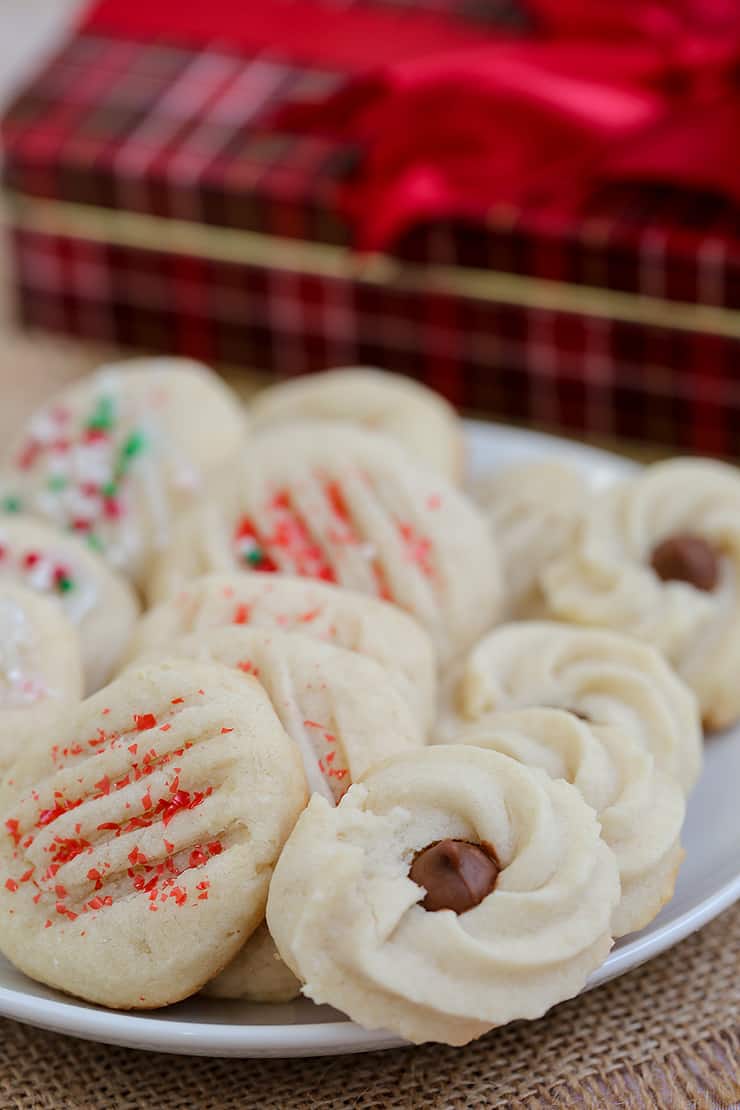 A close up of food on a plate, with Shortbread Cookies