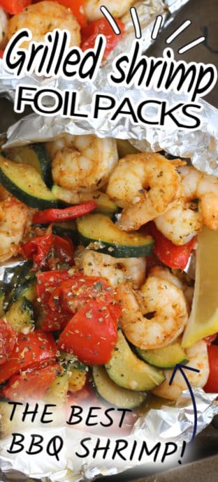 bbq shrimp and vegetable foil packages for cooking