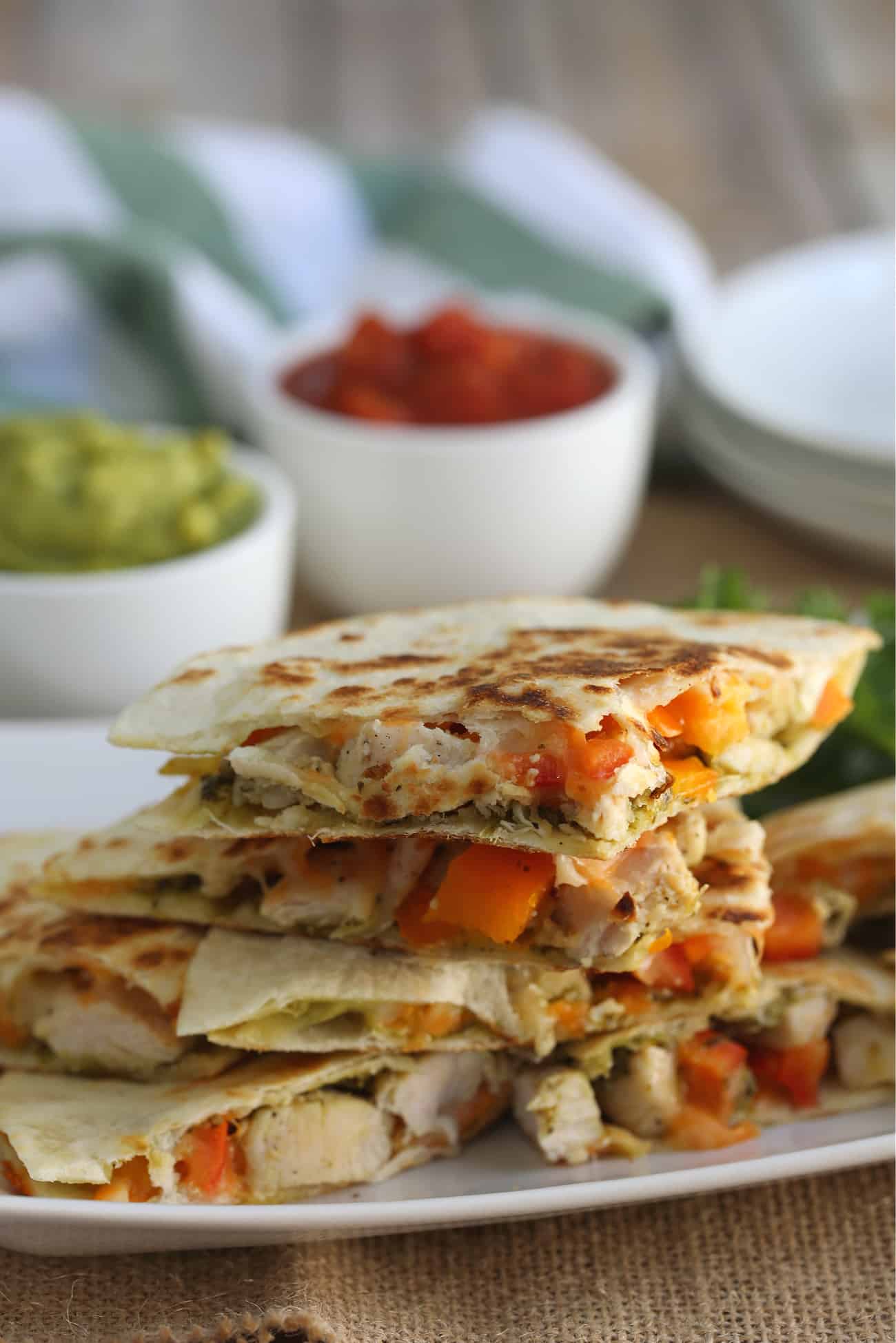 chicken quesadillas on a plate