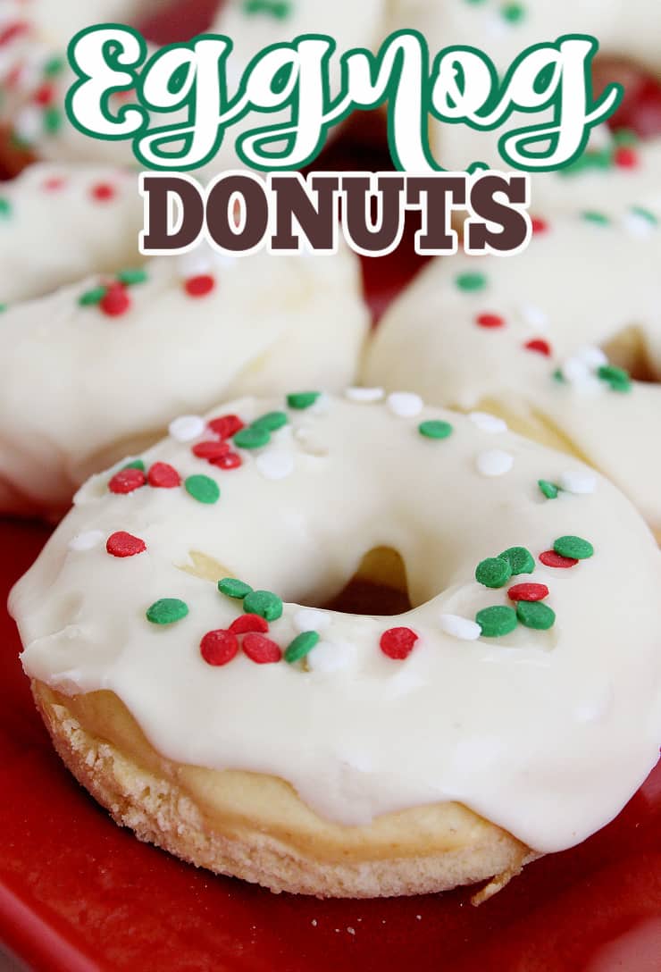 eggnog donuts with text