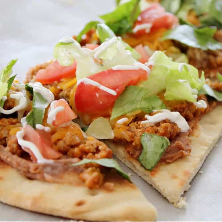 flatbread pizza on a plate