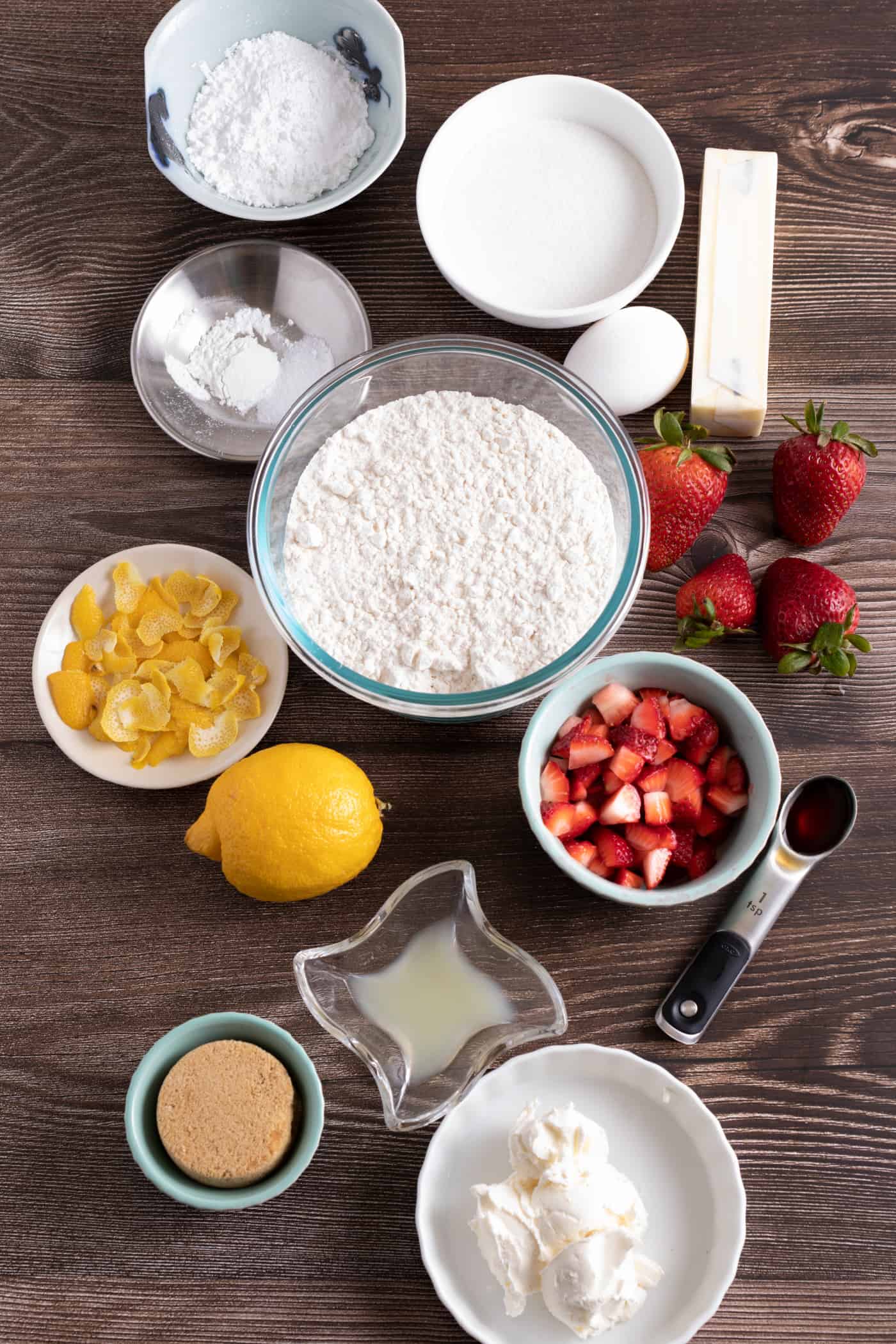 ingredients to make strawberry lemonade cream cheese cookies